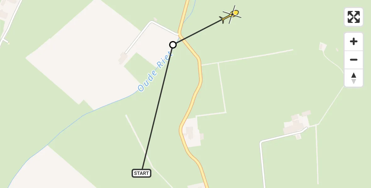 Routekaart van de vlucht: Traumaheli naar Noordhorn, Noordhornerweg