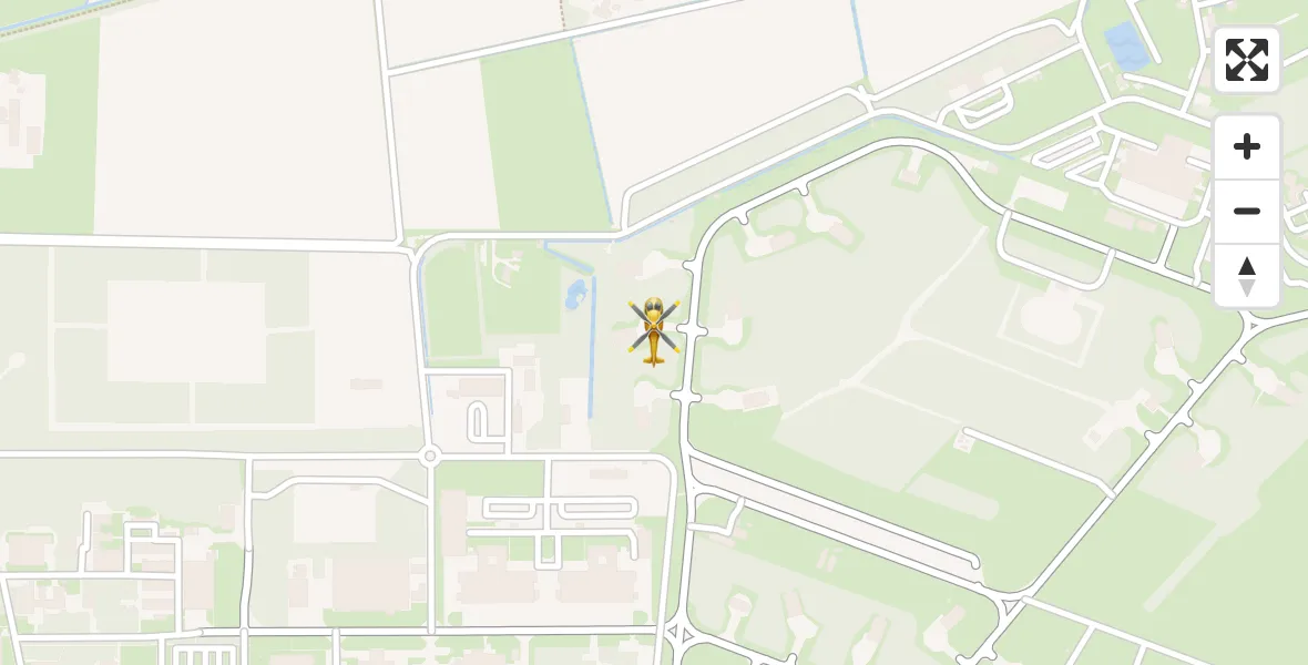 Vluchtroute Traumahelikopter van Vliegbasis Volkel naar Vliegbasis Volkel