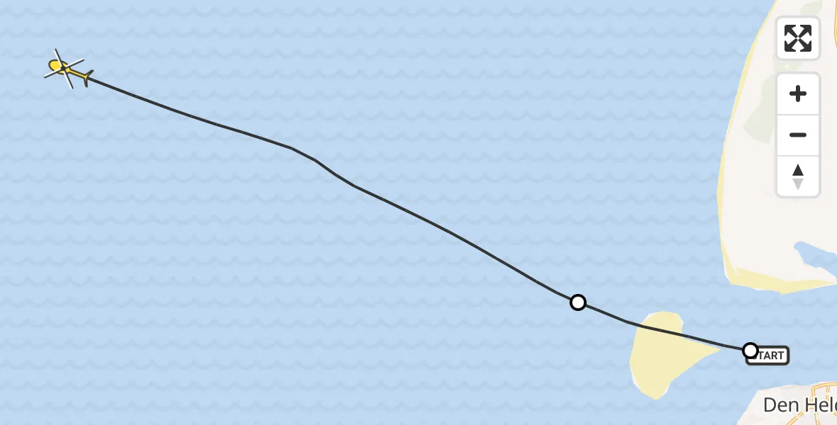 Routekaart van de vlucht: Politiehelikopter naar 