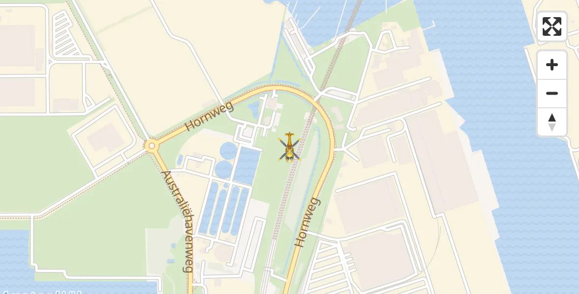 Vluchtroute Traumahelikopter van Amsterdam Heliport naar Amsterdam Heliport