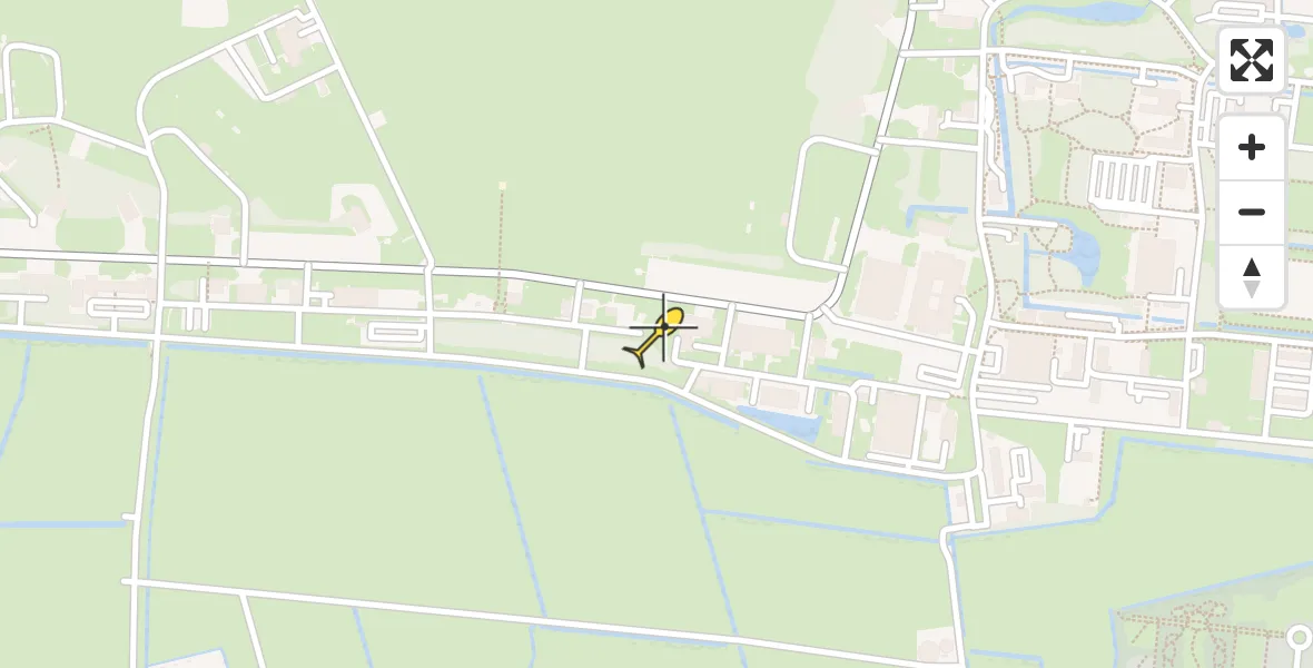 Vluchtroute Ambulancehelikopter van Vliegbasis Leeuwarden naar Vliegbasis Leeuwarden