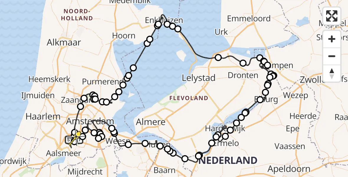 Routekaart van de vlucht: Politieheli naar Schiphol, Thermiekstraat