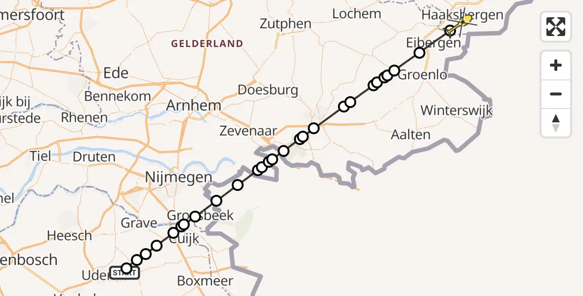Routekaart van de vlucht: Politiehelikopter naar Haaksbergen, Beemdsteeg