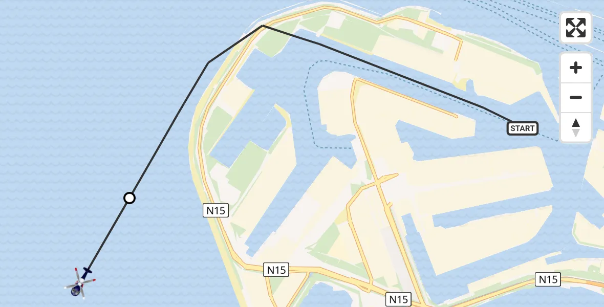 Vluchtroute Politiehelikopter Maasvlakte - , 18 april 2024, 14:40