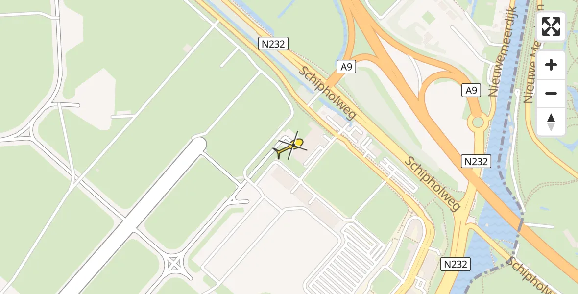 Vluchtroute Politiehelikopter van Schiphol naar Schiphol