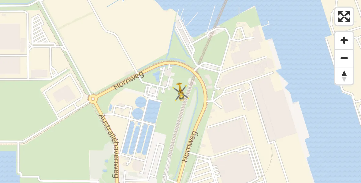 Vluchtroute Traumahelikopter van Amsterdam Heliport naar Amsterdam Heliport
