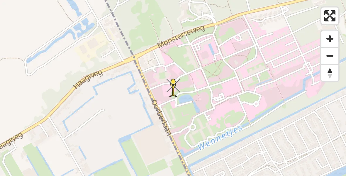 Vluchtroute Traumahelikopter van Den Haag naar Den Haag