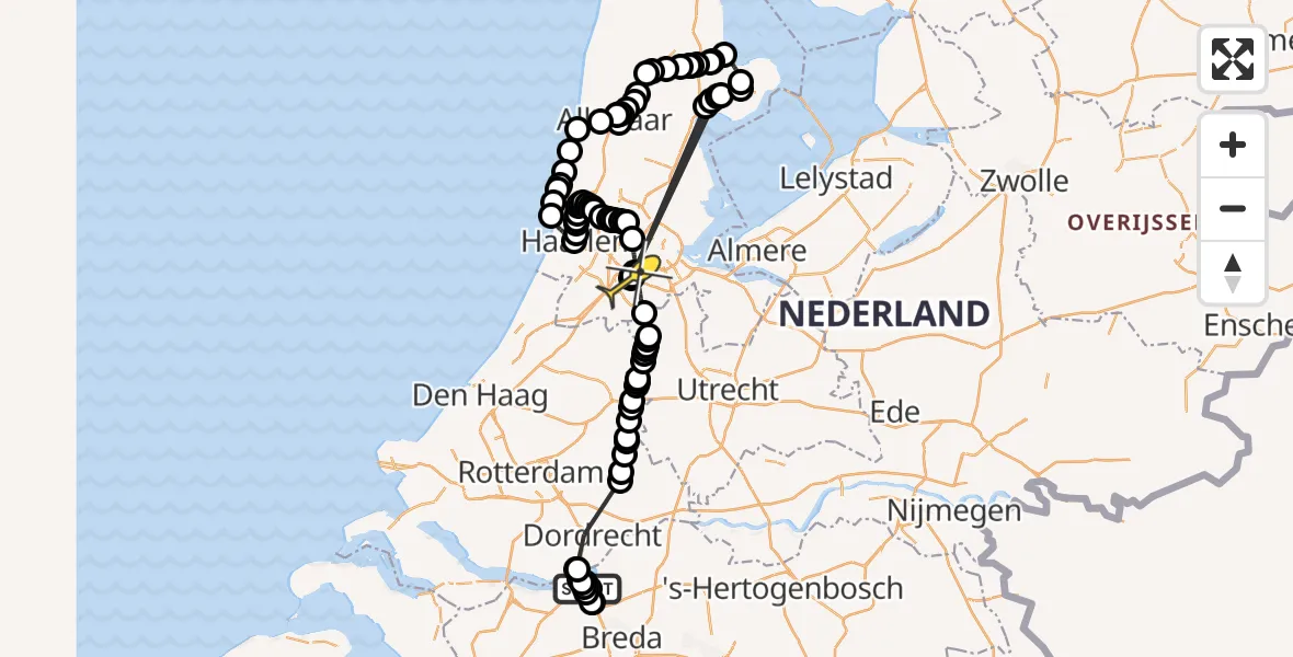 Routekaart van de vlucht: Politieheli naar Schiphol, Hoofdstraat