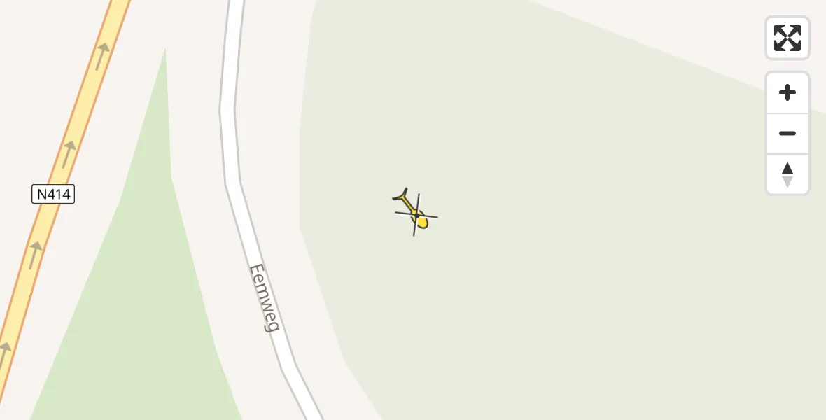 Routekaart van de vlucht: Politiehelikopter naar Baarn