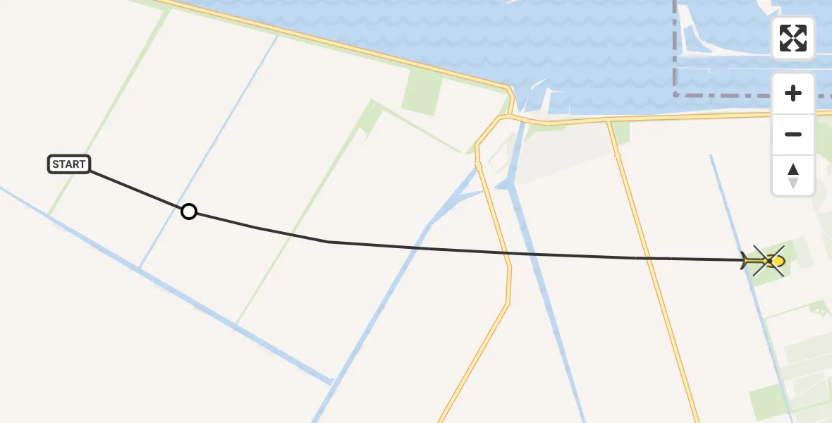 Routekaart van de vlucht: Politiehelikopter naar Dronten, Rendiertocht