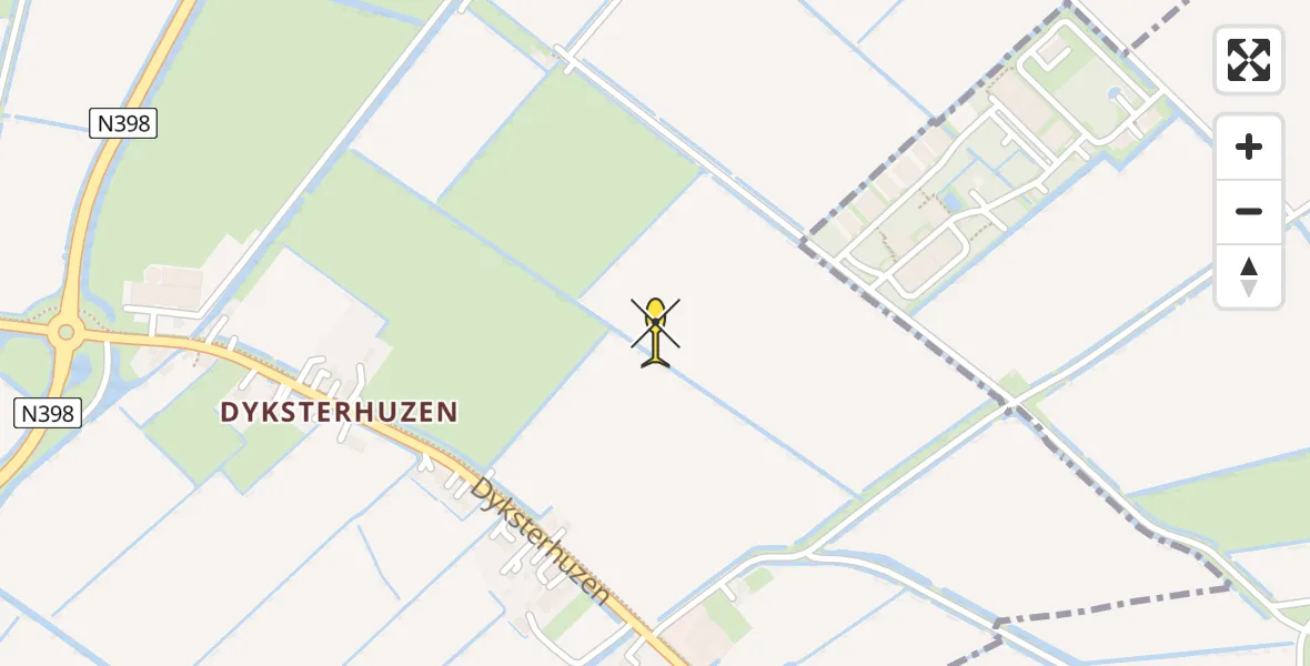 Routekaart van de vlucht: Ambulancehelikopter naar Bitgummole