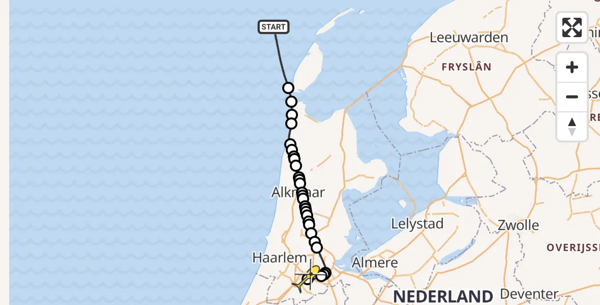 Routekaart van de vlucht: Politieheli naar Schiphol, Thermiekstraat