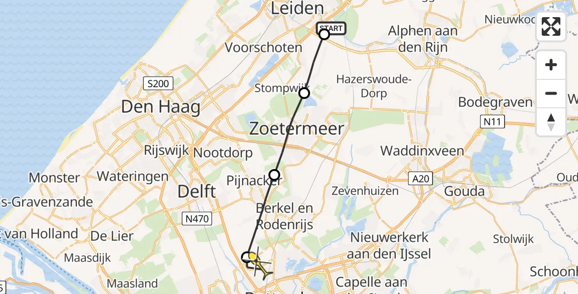Routekaart van de vlucht: Lifeliner 2 naar Rotterdam The Hague Airport, Industrieweg