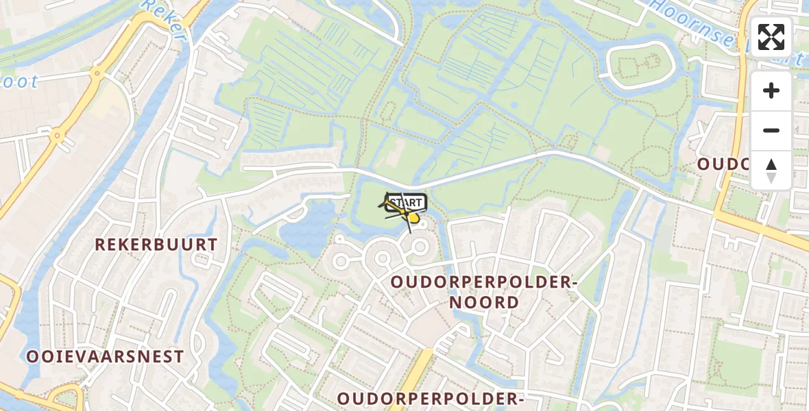 Routekaart van de vlucht: Traumaheli naar Alkmaar, Munnikenweg