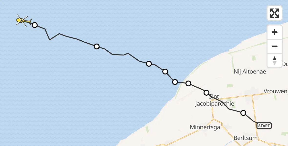 Routekaart van de vlucht: Ambulancehelikopter naar Formerum, Blikfaart