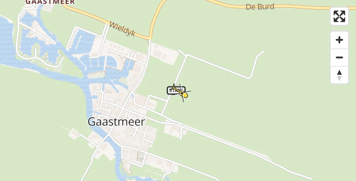 Routekaart van de vlucht: Traumahelikopter naar Gaastmeer, Turfdyk