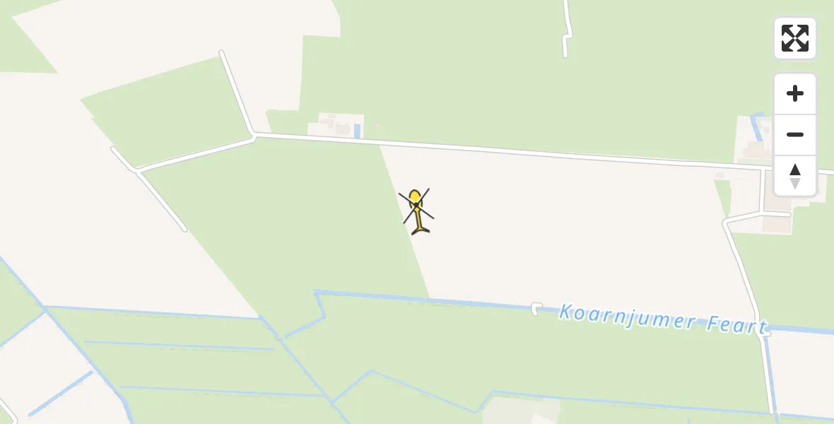 Routekaart van de vlucht: Ambulancehelikopter naar Vliegbasis Leeuwarden