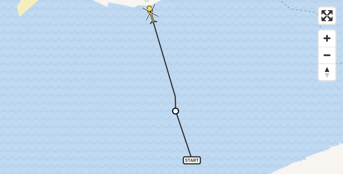 Routekaart van de vlucht: Ambulancehelikopter naar Ballum, Uithoek