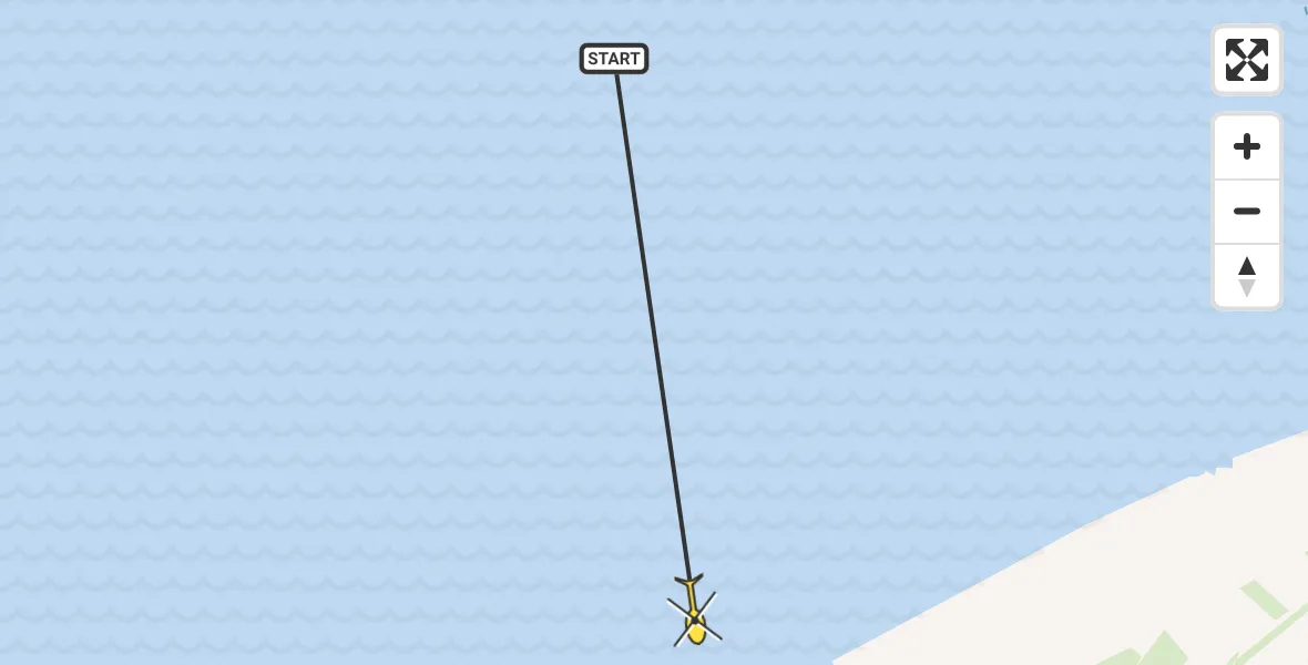 Routekaart van de vlucht: Ambulancehelikopter naar St.-Annaparochie, Friese Wad