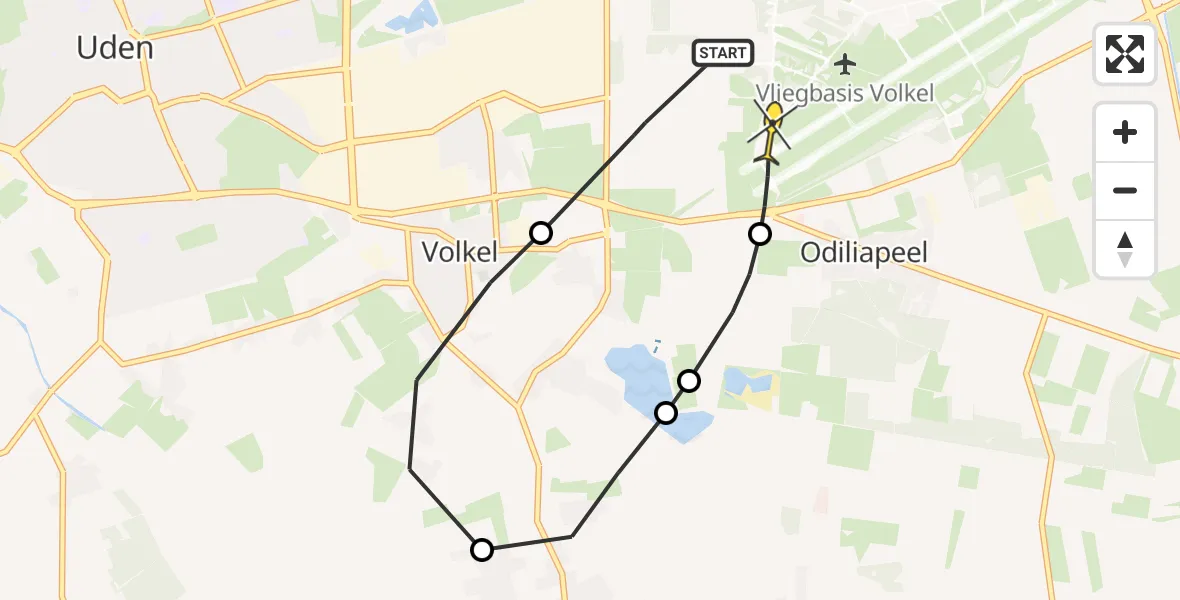 Routekaart van de vlucht: Lifeliner 3 naar Vliegbasis Volkel, Boshond