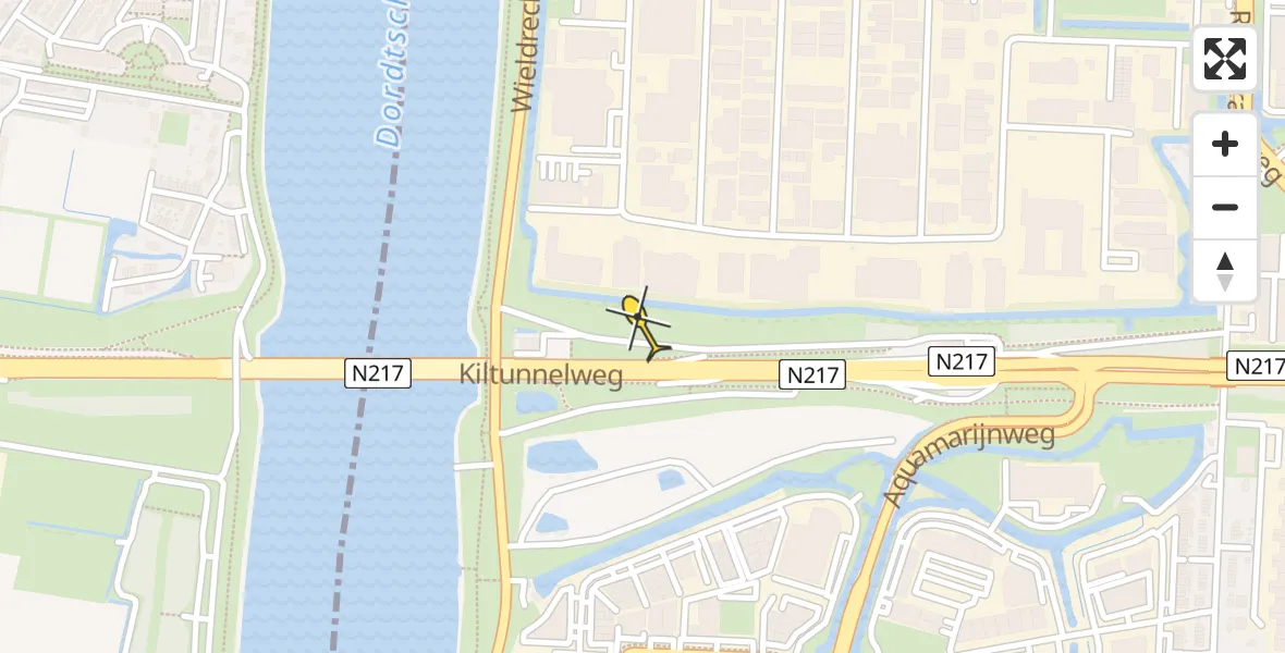 Routekaart van de vlucht: Lifeliner 2 naar Dordrecht