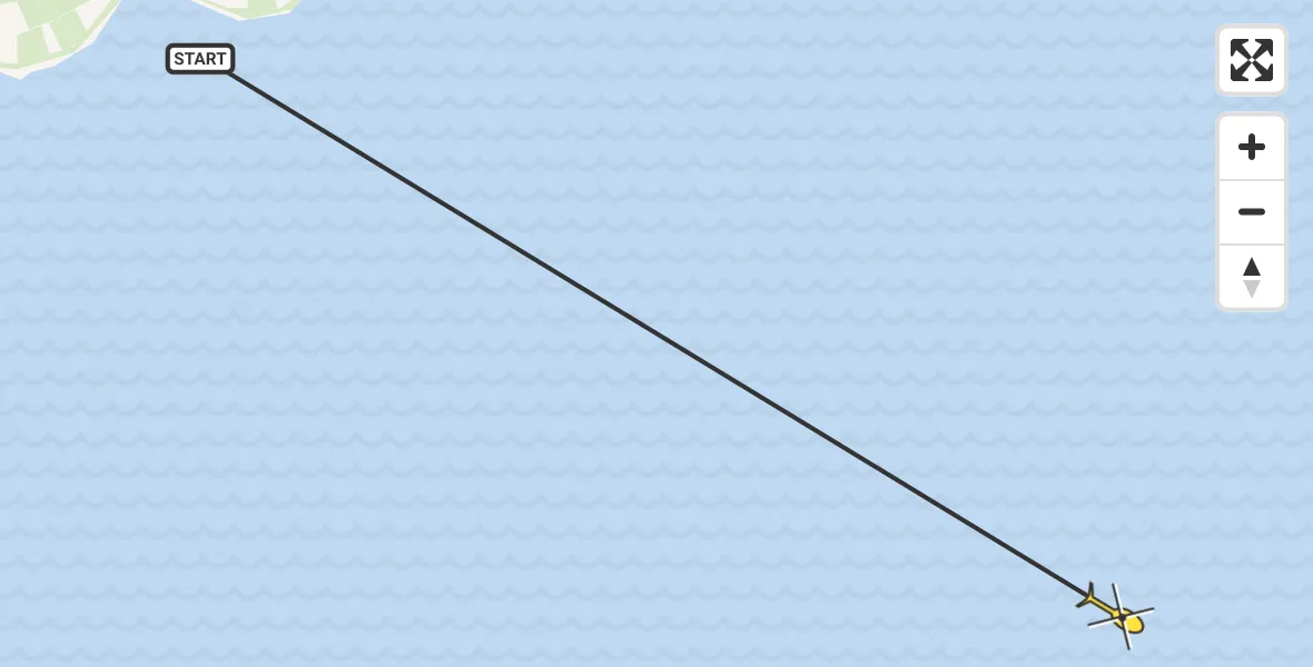 Routekaart van de vlucht: Ambulanceheli naar Oosterend