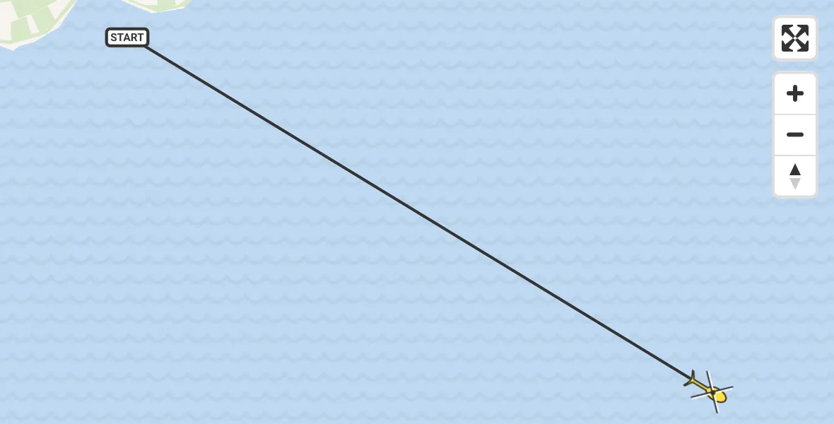 Routekaart van de vlucht: Ambulancehelikopter naar Oosterend