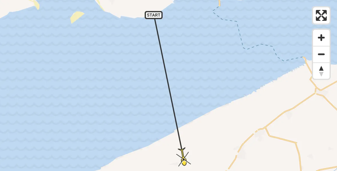 Routekaart van de vlucht: Ambulancehelikopter naar Hallum, Nieuwebildtzijl F