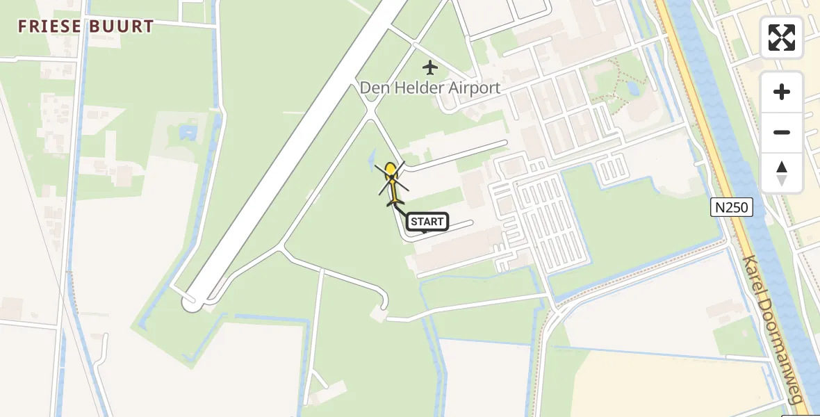 Vluchtroute  van Vliegveld De Kooy naar Vliegveld De Kooy