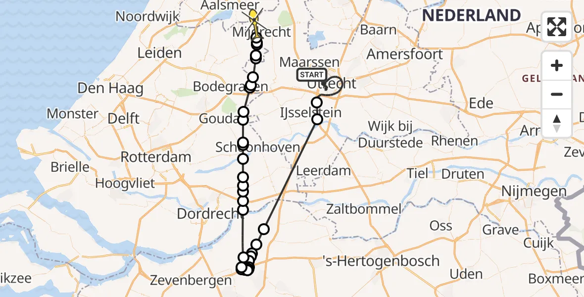 Routekaart van de vlucht: Politieheli naar Mijdrecht, Positronweg