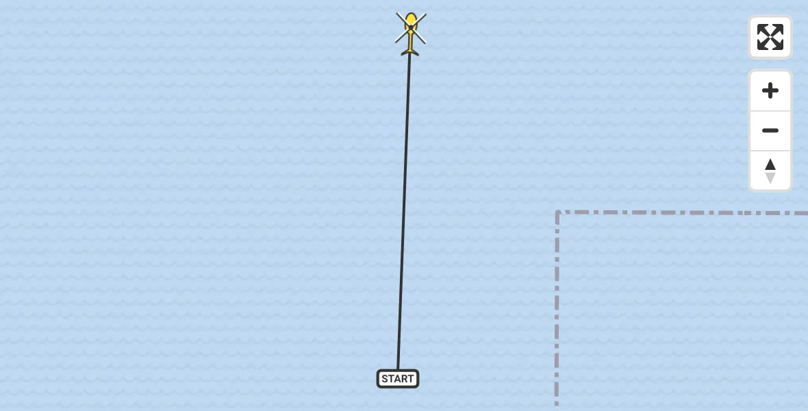 Routekaart van de vlucht: Ambulancehelikopter naar Ballum, Robbentocht WL35 Brakzand