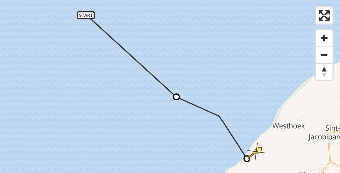 Routekaart van de vlucht: Ambulancehelikopter naar Firdgum, Sedyk