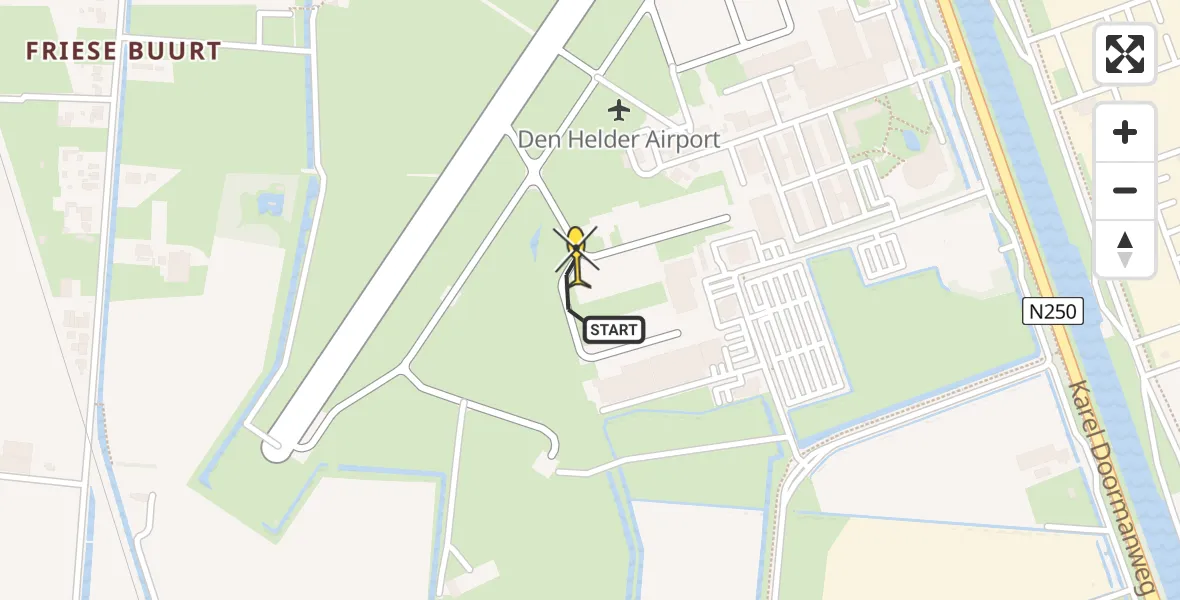 Vluchtroute  van Vliegveld De Kooy naar Vliegveld De Kooy