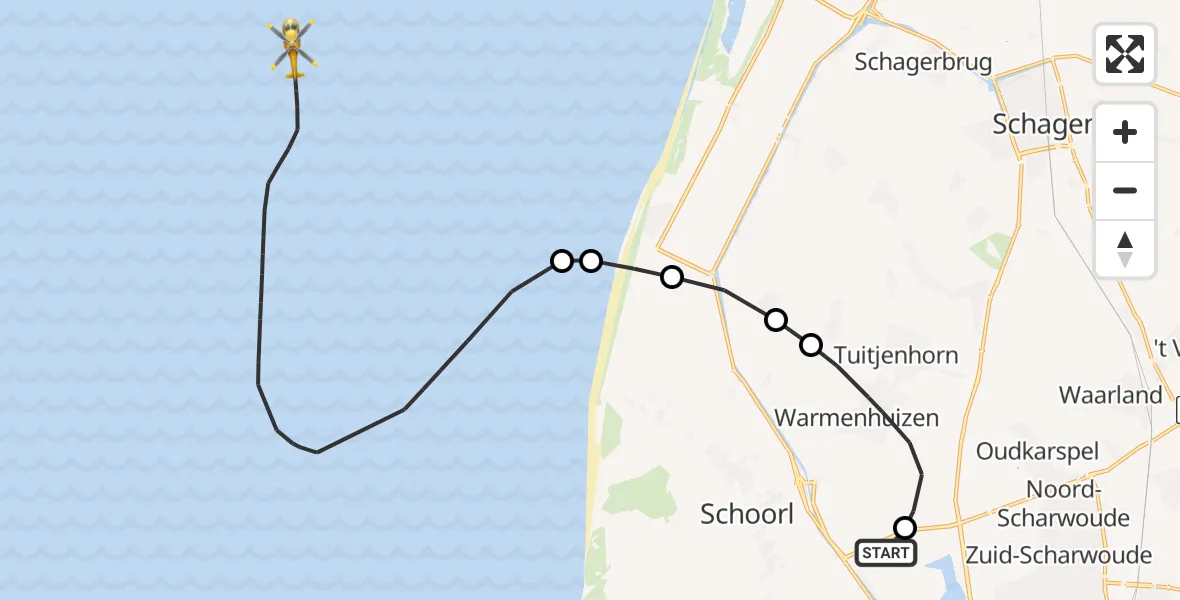 Vluchtroute  Oudkarspel - , 22 april 2024, 19:23