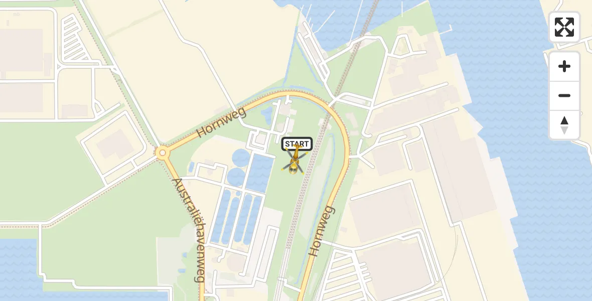 Vluchtroute Traumahelikopter van Amsterdam Heliport naar Amsterdam Heliport