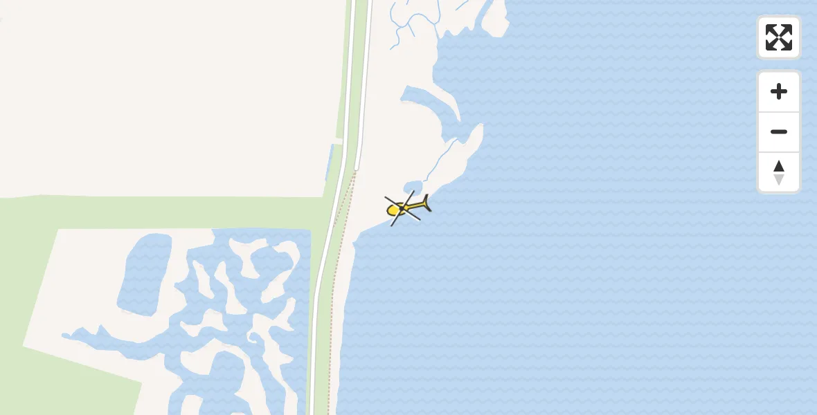 Routekaart van de vlucht: Ambulancehelikopter naar De Cocksdorp