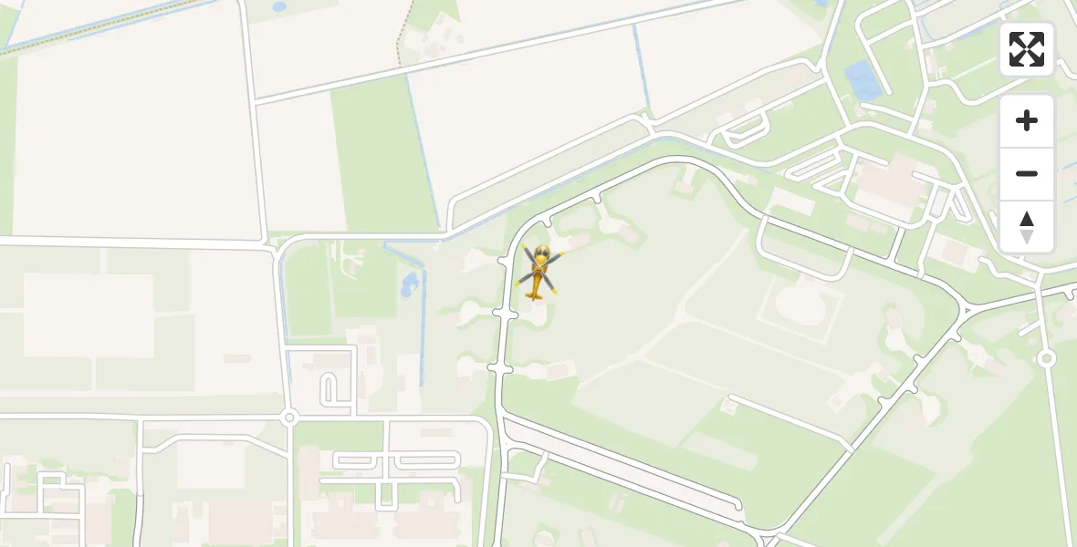 Vluchtroute Traumahelikopter van Vliegbasis Volkel naar Vliegbasis Volkel