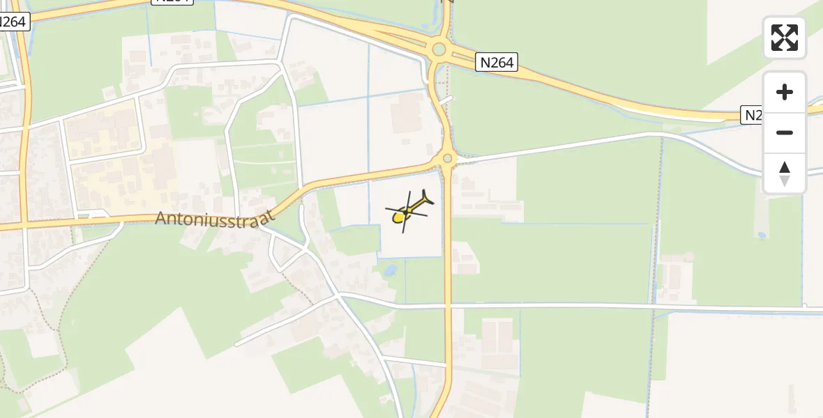 Routekaart van de vlucht: Traumahelikopter naar Volkel