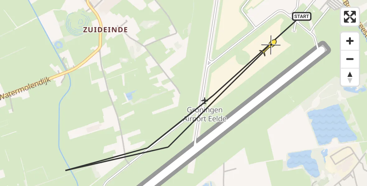 Routekaart van de vlucht: Lifeliner 4 naar Groningen Airport Eelde, Homsteeg