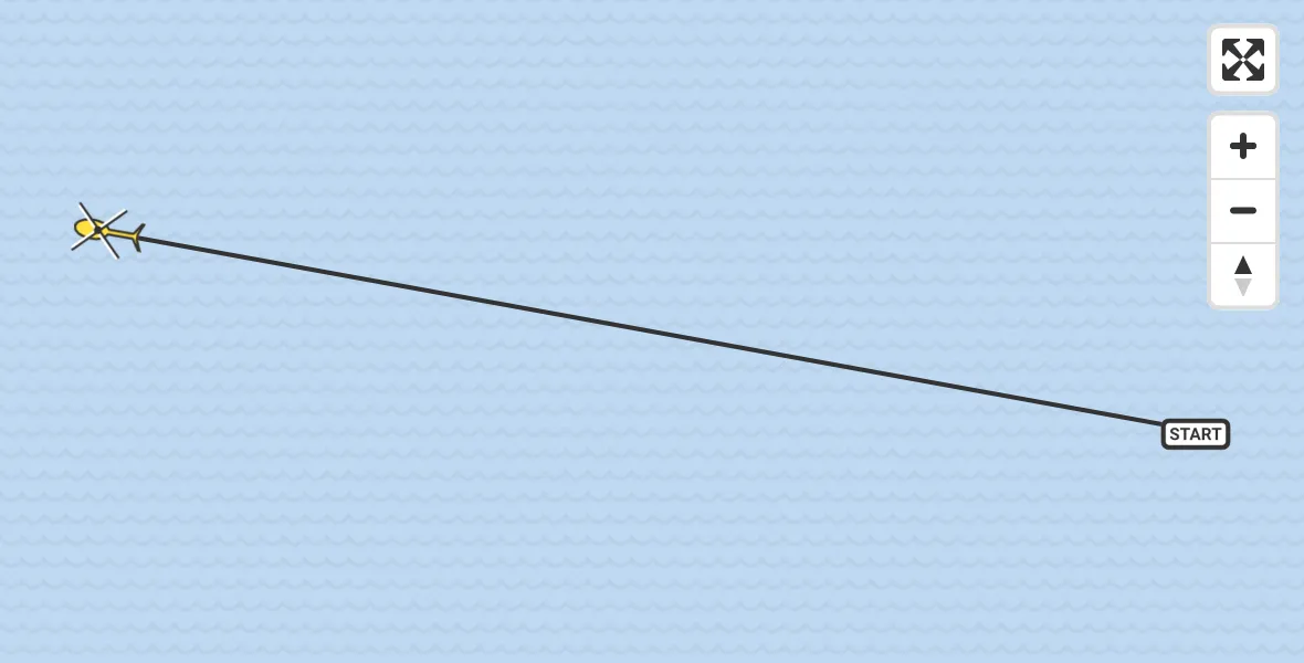 Routekaart van de vlucht: Ambulancehelikopter naar West-Terschelling