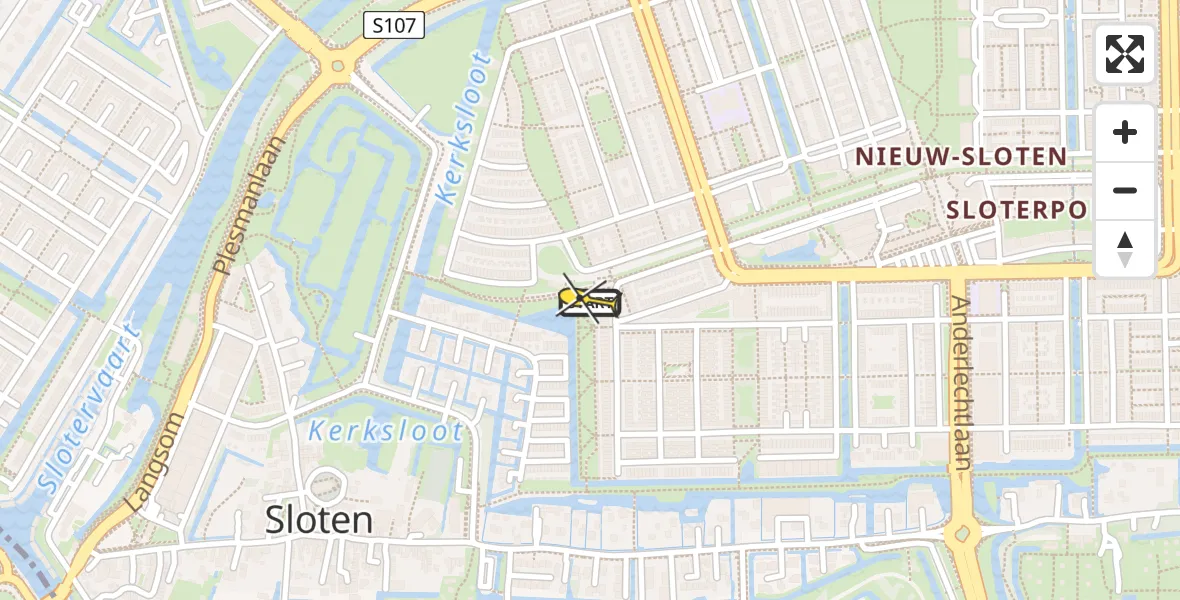 Routekaart van de vlucht: Lifeliner 2 naar Amsterdam, Knokkestraat