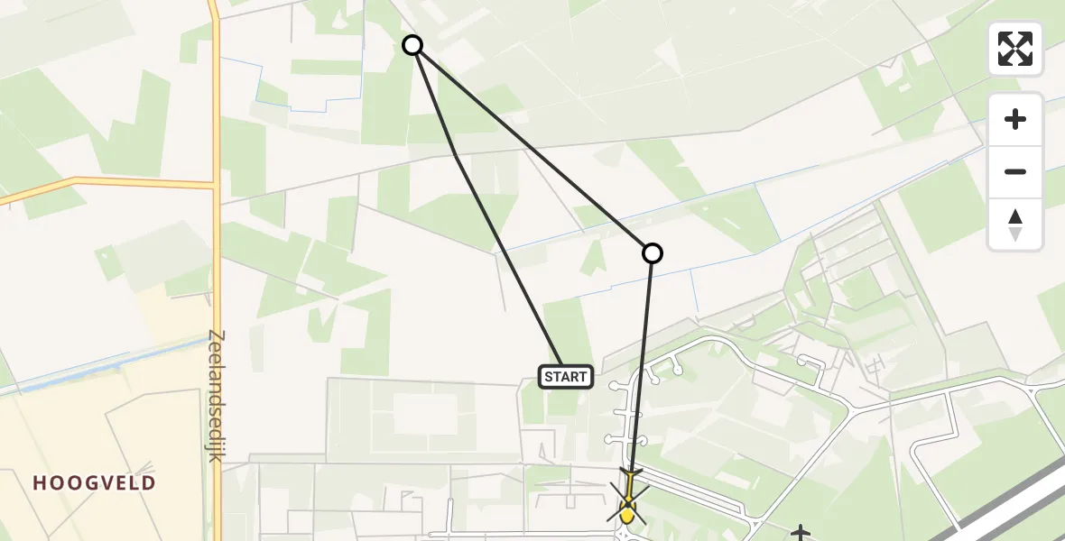 Routekaart van de vlucht: Lifeliner 3 naar Vliegbasis Volkel, Achter-Oventje