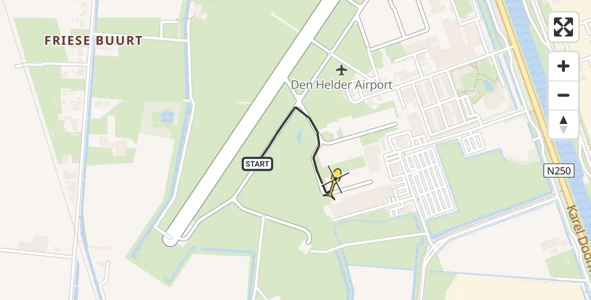 Vluchtroute  van Vliegveld De Kooy naar Vliegveld De Kooy