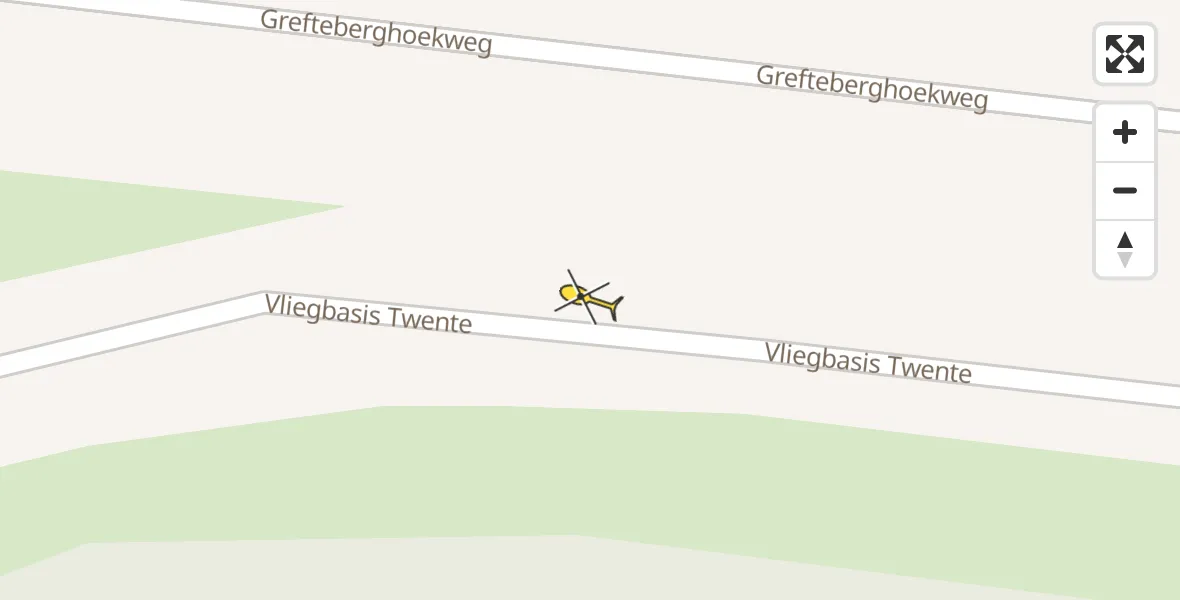 Routekaart van de vlucht: Politiehelikopter naar Twente Airport