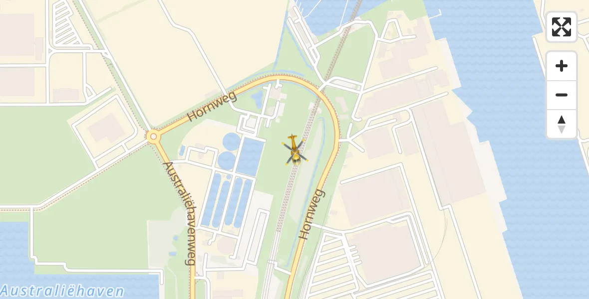 Vluchtroute Traumahelikopter van Amsterdam Heliport naar Amsterdam Heliport