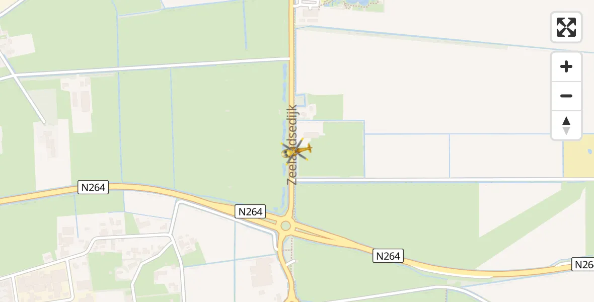Vluchtroute Traumahelikopter van Vliegbasis Volkel naar Vliegbasis Volkel