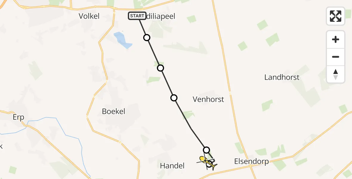 Routekaart van de vlucht: Lifeliner 3 naar Handel, Oosterheidestraat