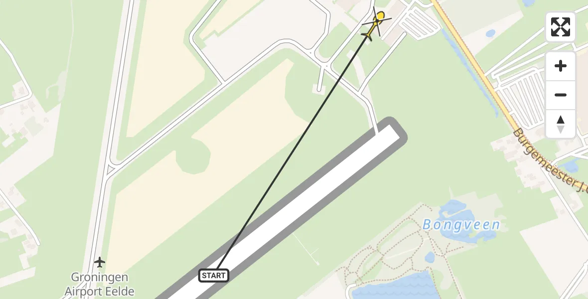 Routekaart van de vlucht: Lifeliner 4 naar Groningen Airport Eelde, Machlaan