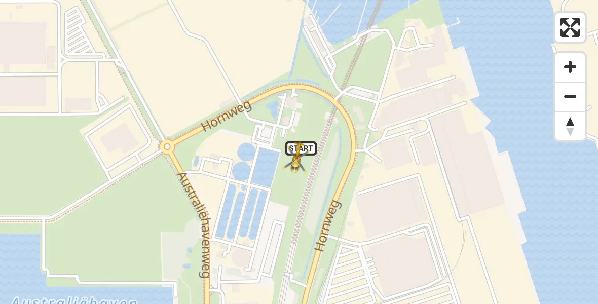 Vluchtroute Traumahelikopter van Amsterdam Heliport naar Amsterdam Heliport