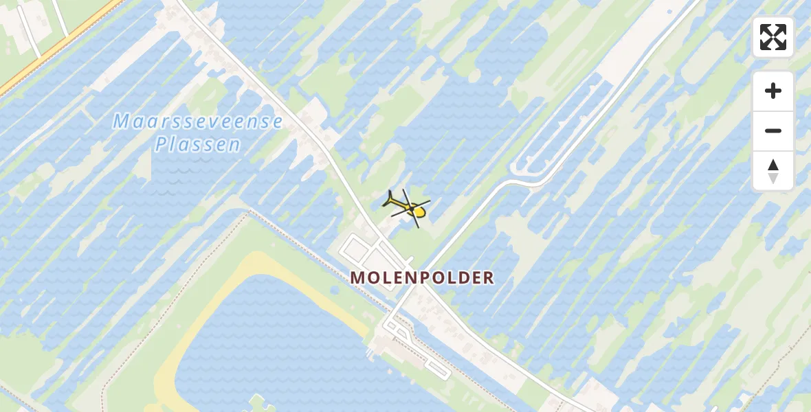 Routekaart van de vlucht: Politiehelikopter naar Tienhoven